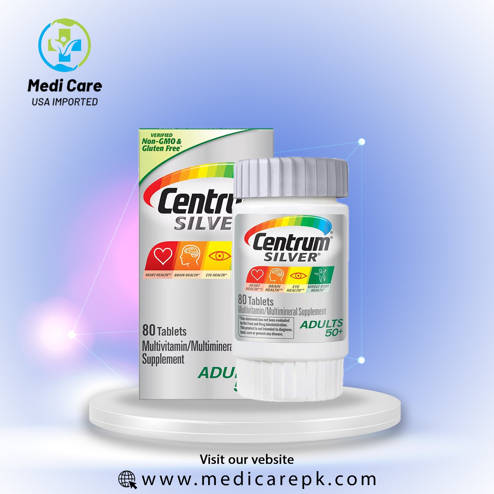 Centrum Silver Adults 50 80 Tablets MediCarePk