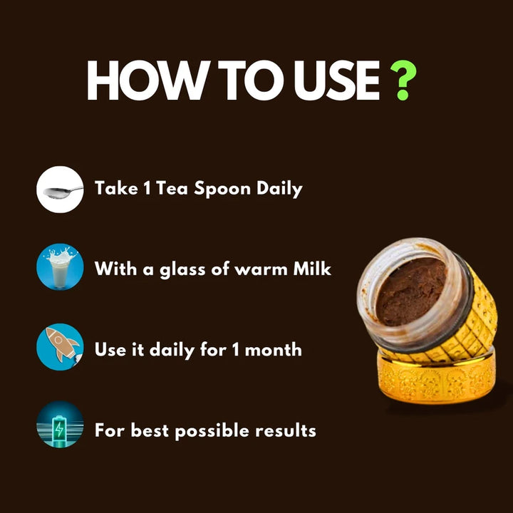 How to use Majoon e Shifa – Take 1 teaspoon daily with warm milk for best results